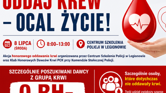 Oddaj krew – ocal życie! Akcja w CSP dla syna policjanta
