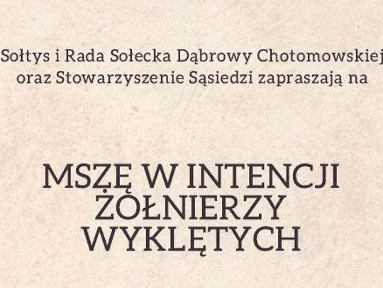 CHOTOMÓW. Msza w intencji żołnierzy wyklętych
