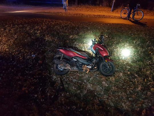 JABŁONNA. Wypadek skutera. Kierowca uskarżał się na ból biodra