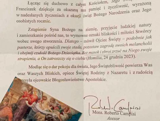 JADWISIN. Uczniowie dostali list od Franciszka