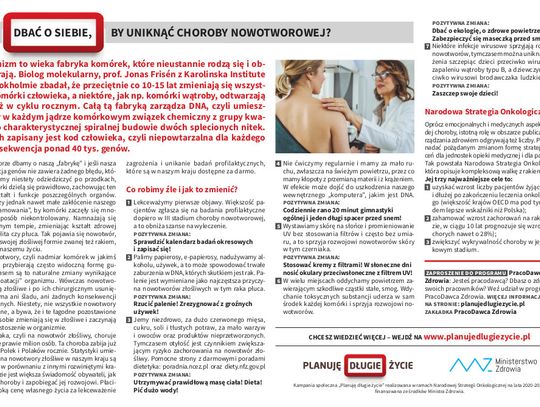 JAK DBAĆ O SIEBIE, BY UNIKNĄĆ CHOROBY NOWOTWOROWEJ?