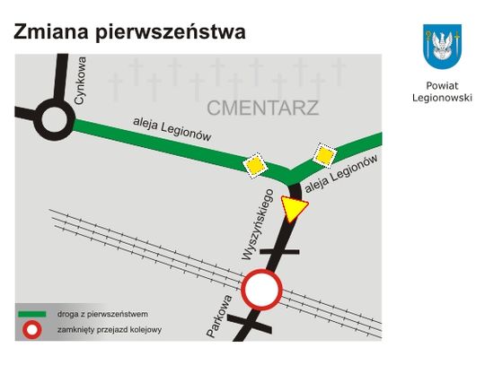KOMUNIKACJA. Zmiana pierwszeństwa przy cmentarzu