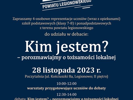 KULTURA. Kim jestem? – porozmawiajmy o tożsamości lokalnej - debata młodzieżowa