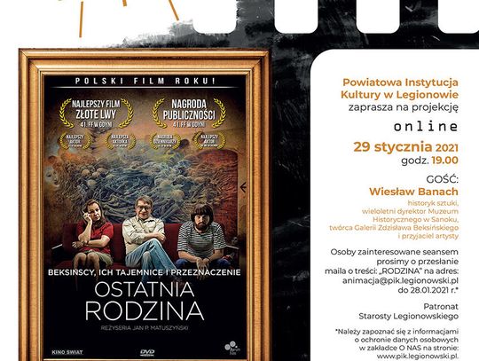 KULTURA. "Ostatnia Rodzina" historia Beksińskiego w KINIE OTWARTYM
