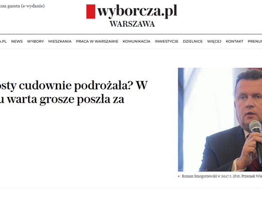 LEGIONOWO. Gazeta Wyborcza zajęła się nieprawidłowościami w oświadczeniu majątkowym starosty Smogorzewskiego