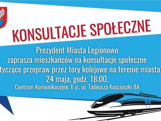 LEGIONOWO. Konsultacje społeczne w sprawie przepraw przez tory kolejowe