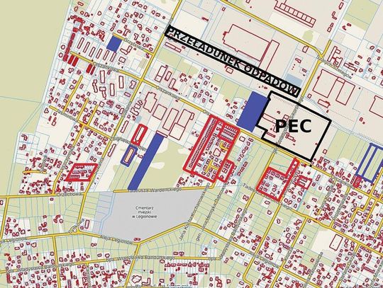 LEGIONOWO. Mapa nowej zabudowy w okolicach ciepłowni PEC
