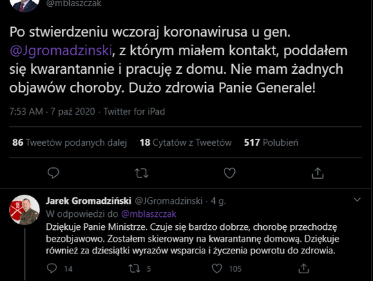 LEGIONOWO. Mariusz Błaszczak na kwarantannie!