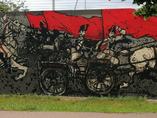 LEGIONOWO. Mural nt. Bitwy Warszawskiej z inicjatywy Ministra Błaszczaka