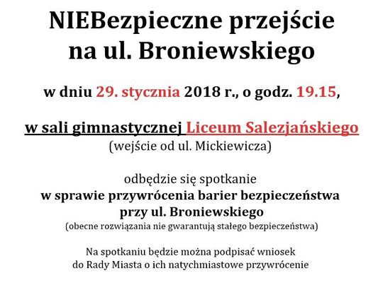 LEGIONOWO. NIEBezpieczne przejście na ul. Broniewskiego