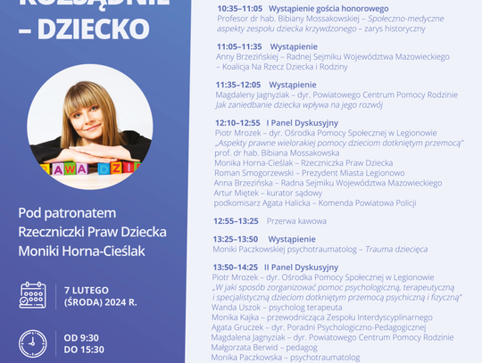 LEGIONOWO. Rzecznik Praw Dziecka na konferencji w Legionowie! Ostrożnie, rozsądnie – dziecko!"