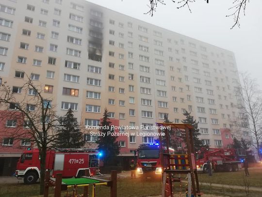 LEGIONOWO. Spłonęło mieszkanie w bloku przy Królowej Jadwigi