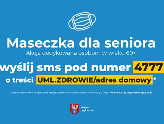 LEGIONOWO. Urząd dostarczy maseczki Seniorom