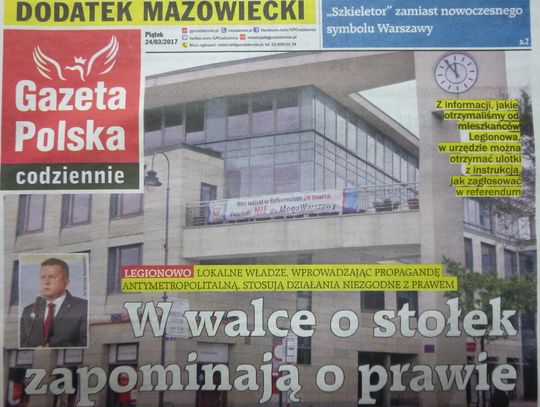 LEGIONOWO. „W walce o stołek zapominają o prawie”