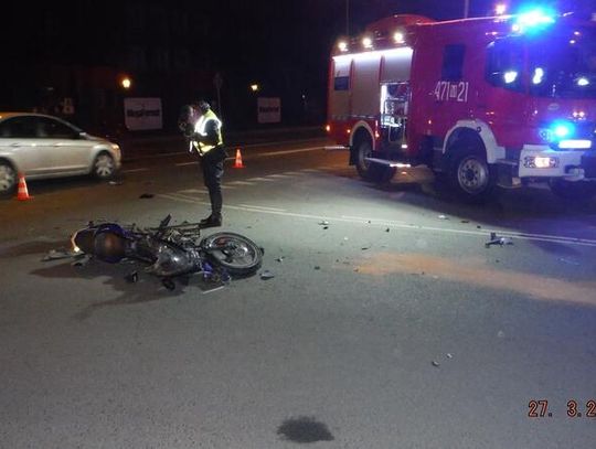 LEGIONOWO. Zderzenie osobówki z motocyklem