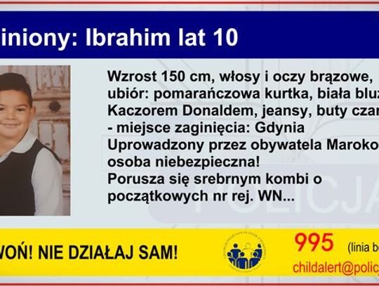 LEGIONOWSKI. CHILD ALERT - Marokańczyk uprowadził 10-letnie dziecko! Jest niebezpieczny
