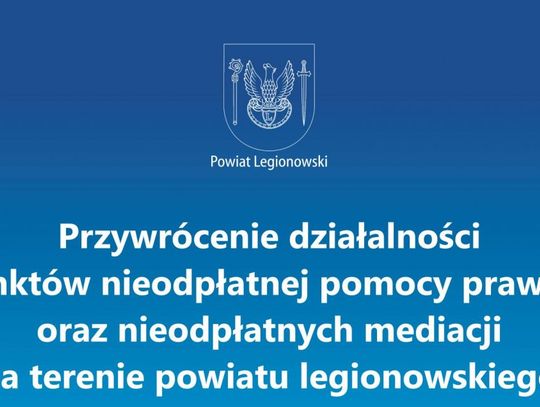 LEGIONOWSKI. Darmowe porady prawne wracają po przerwie