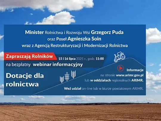 LEGIONOWSKI. Internetowy webinar z ekspertami dla rolników już dziś o 11.00
