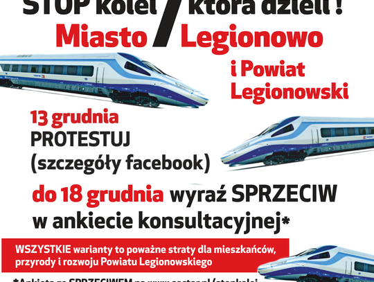 LEGIONOWSKI. Ostatni dzień, żeby zaprotestować przeciwko pomysłom kolei
