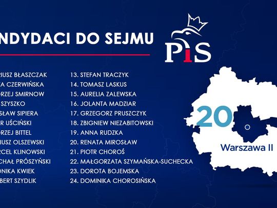 LEGIONOWSKI. Pełna lista wyborcza PiS w okręgu nr 20