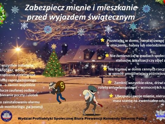 LEGIONOWSKI. Policja radzi: jak bezpiecznie spędzić święta poza domem