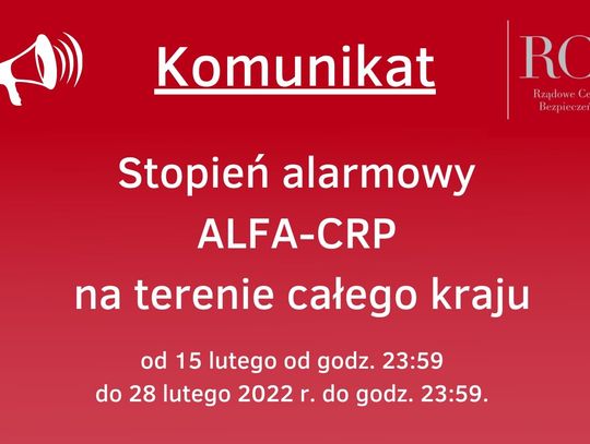 LEGIONOWSKI. Wprowadzono stopień alarmowy ALFA-CRP