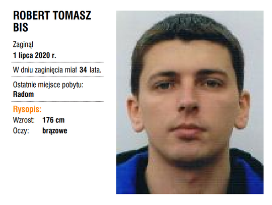 LEGIONOWSKI. Zaginął Robert Tomasz Bis
