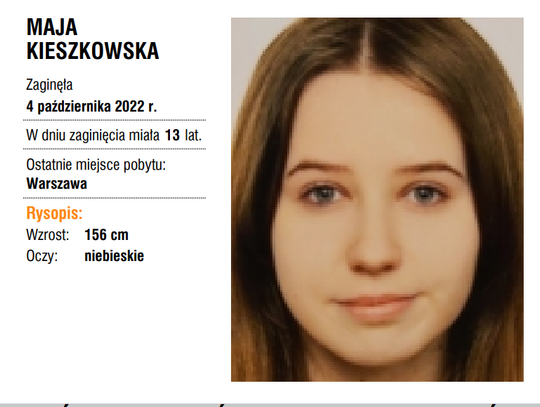 LEGIONOWSKI. Zaginęła Maja Kieszkowska