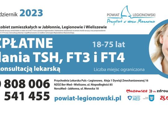 LEGIONOWSKI. Zapisy na badania tarczycy