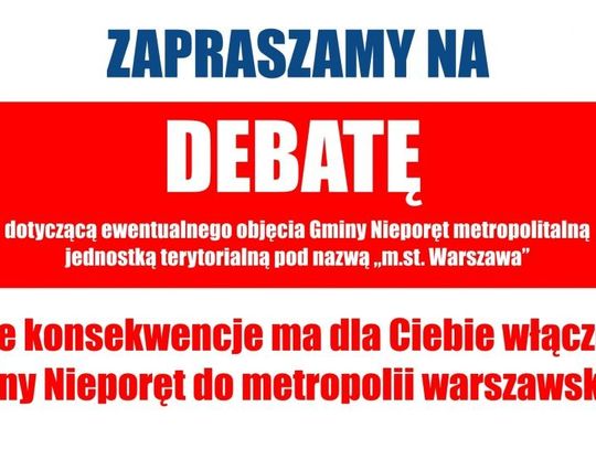 NIEPORĘT. Debata dla mieszkańców