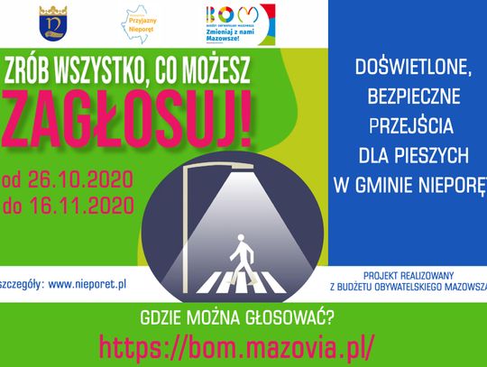 NIEPORĘT. Doświetlenie przejść dla pieszych w Nieporęcie