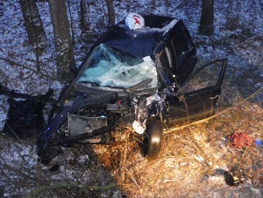 NIEPORĘT.  Volkswagen, drzewo i rów