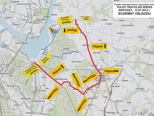 NIEPORĘT. Volvo Triathlon Series. Uwaga, utrudnienia w ruchu