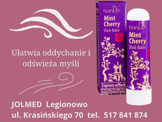 Oddychaj na zdrowie! Aromatyczny sztyft o zapachu wiśni i mięty