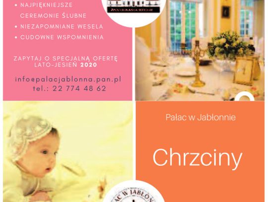 PAŁAC W JABŁONNIE: Powiedz TAK w pięknym miejscu!