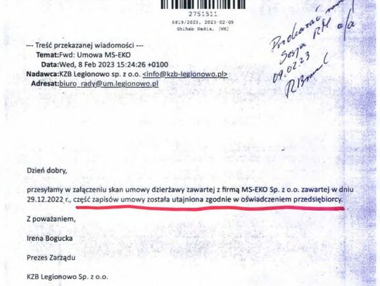 POWIAT. Afera przeładowni odpadów. Udostępnili umowę z MS-EKO - część zapisów UTAJNILI !!!