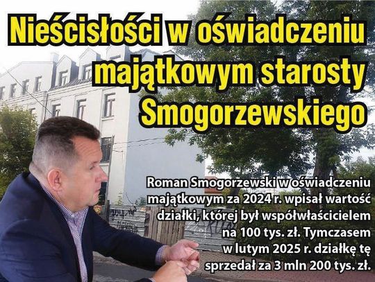 POWIAT. Wielokrotnie zaniżona wartość działki. Oświadczenie majątkowe starosty Smogorzewskiego