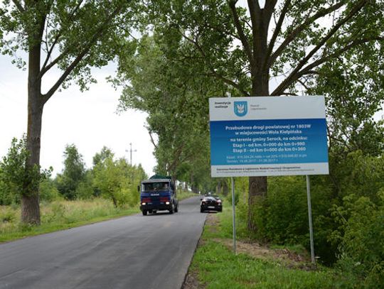 SEROCK. Koniec robót przy drodze wojewódzkiej 1803W Skubianka - Wola Kiełpińska