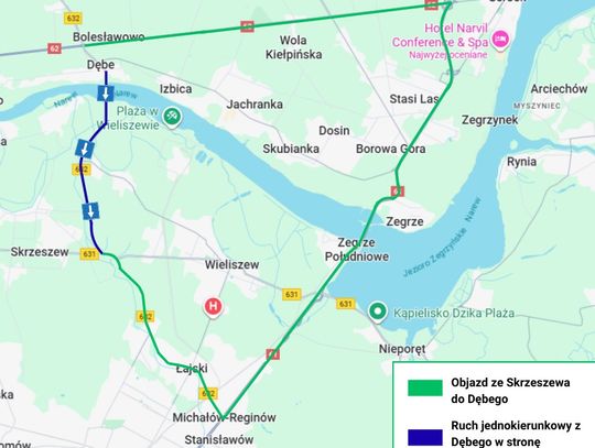 Serock/Wieliszew. Kilka tygodni utrudnień. Remont DW 632 na odcinku między Skrzeszewem a Dębe