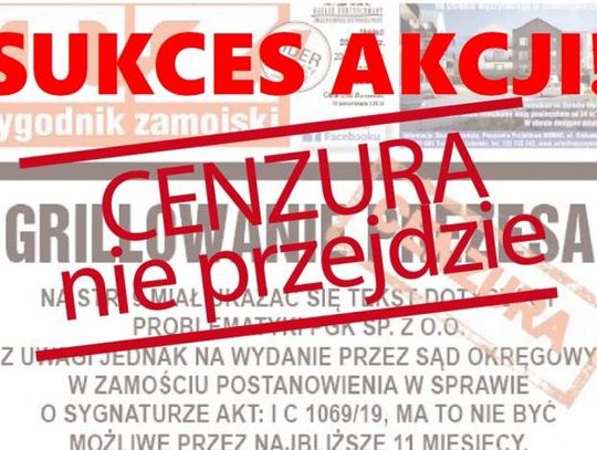 SUKCES AKCJI – Cenzura nie przejdzie. Nieudana próba zakneblowania niezależnej prasy