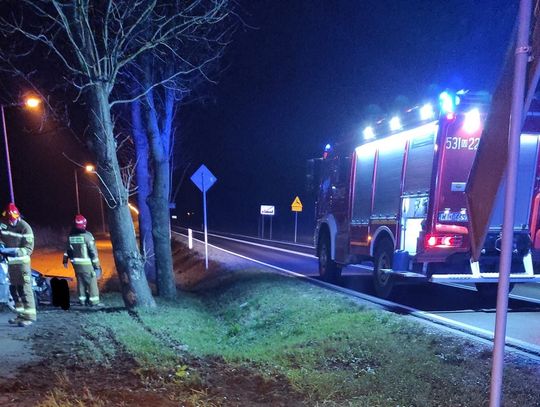 WIELISZEW. Jechał po pijaku, zjechał z drogi i wjechał w drzewo