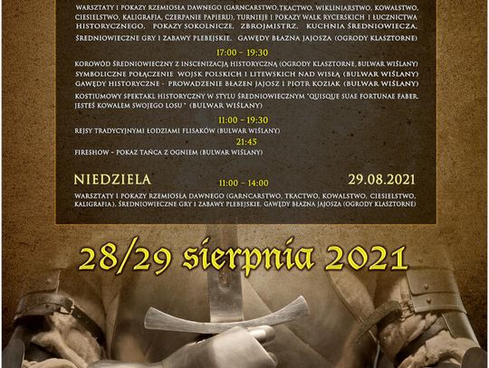 ZAPROSZENIE. Festiwal historyczny w Czerwińsku nad Wisłą