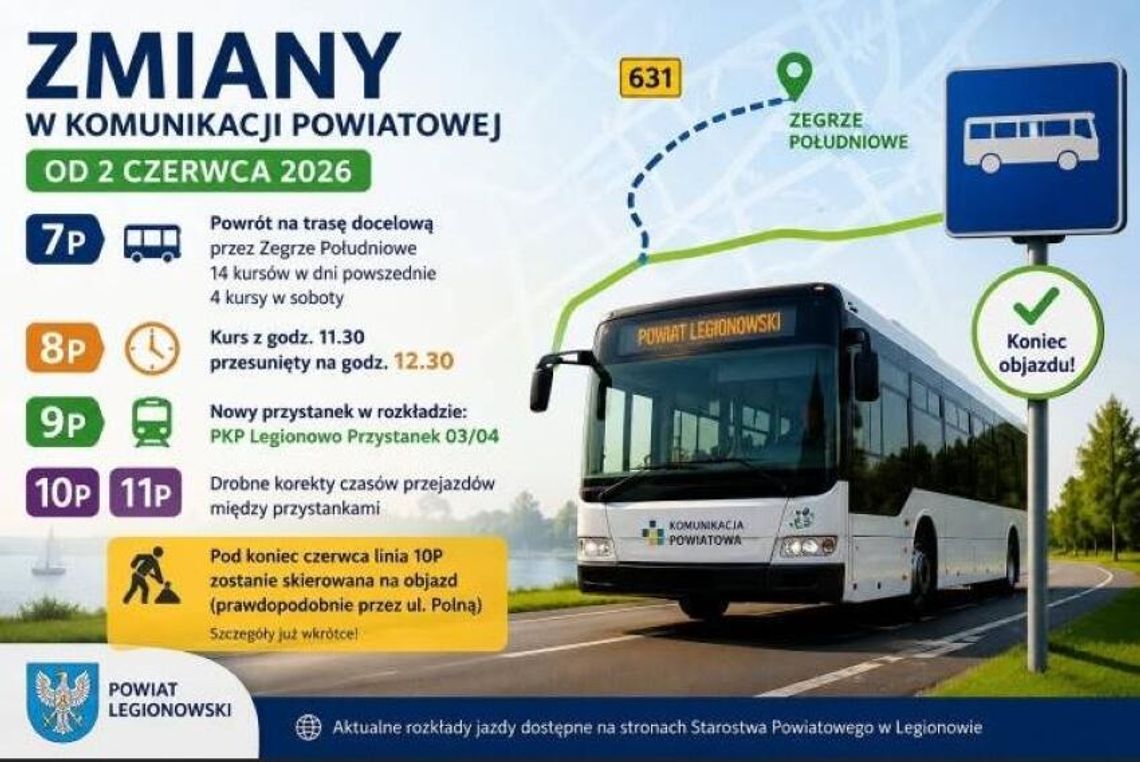 Autobusy wracają na stare ścieżki. Koniec objazdu w Zegrzu