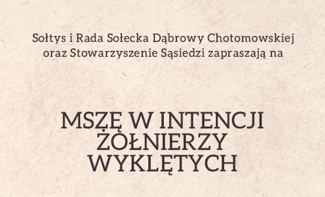 CHOTOMÓW. Msza w intencji żołnierzy wyklętych