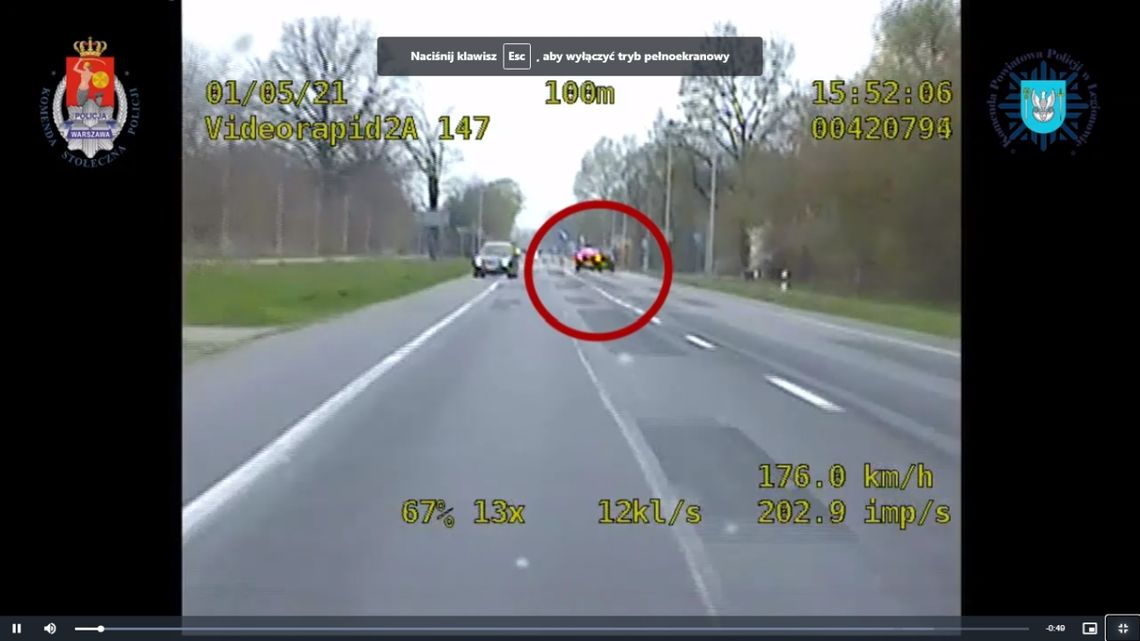 JABŁONNA. Uciekał z prędkości 200km/h, bo nie miał uprawnień