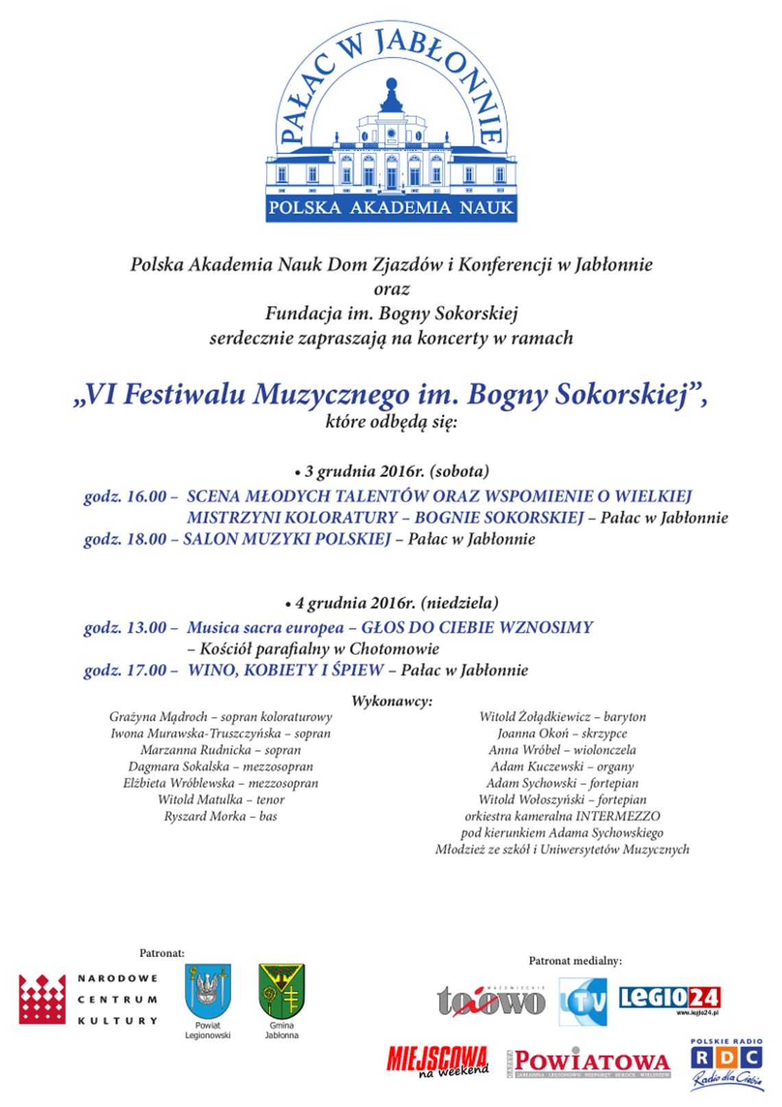 JABŁONNA. VI Festiwal muzyczny im. Bogny Sokorskiej