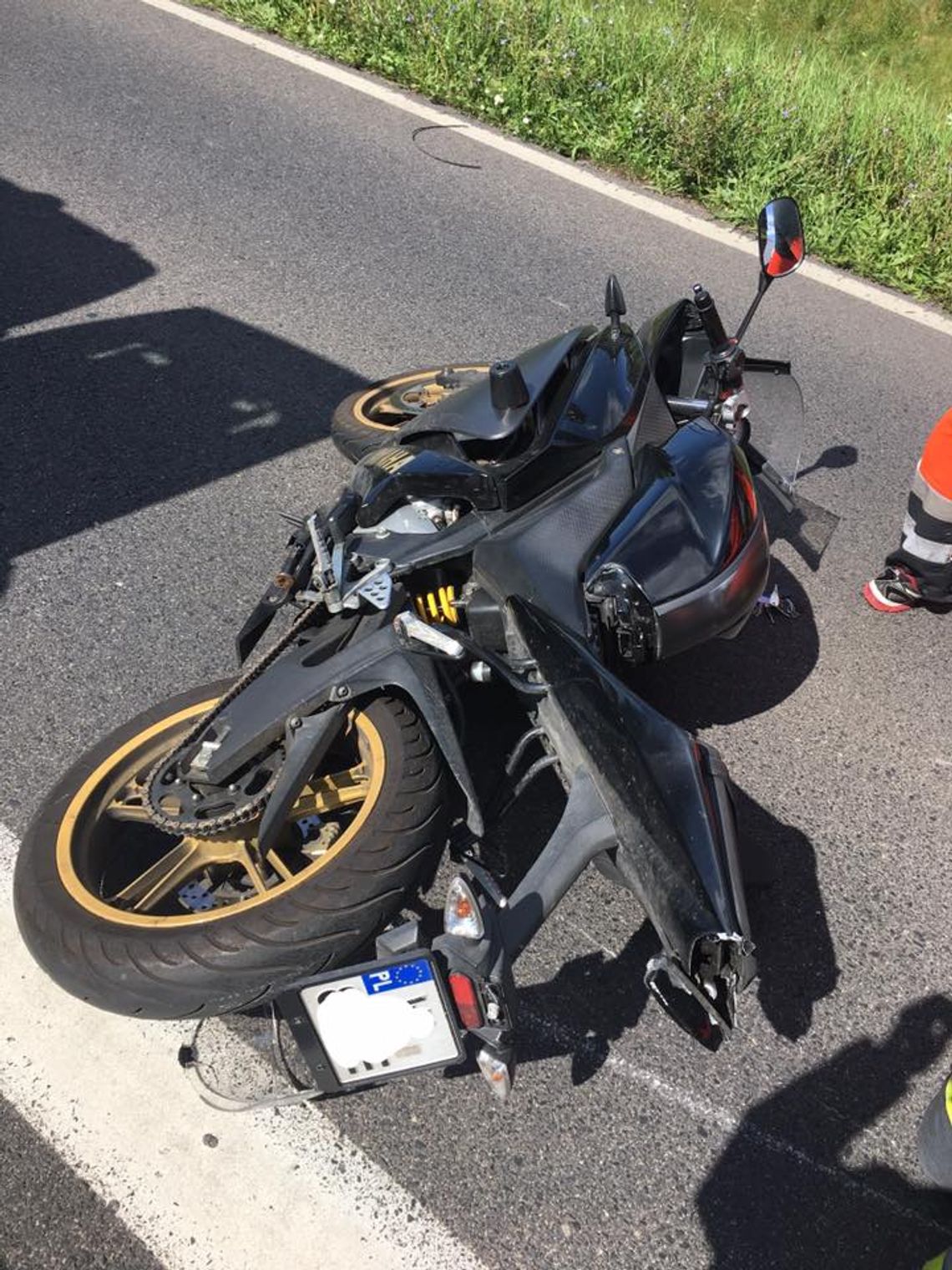 JABŁONNA. Wywrócił się na motocyklu, doznał urazu kręgosłupa JABŁONNA. Wywrócił się na motocyklu, doznał urazu kręgosłupa