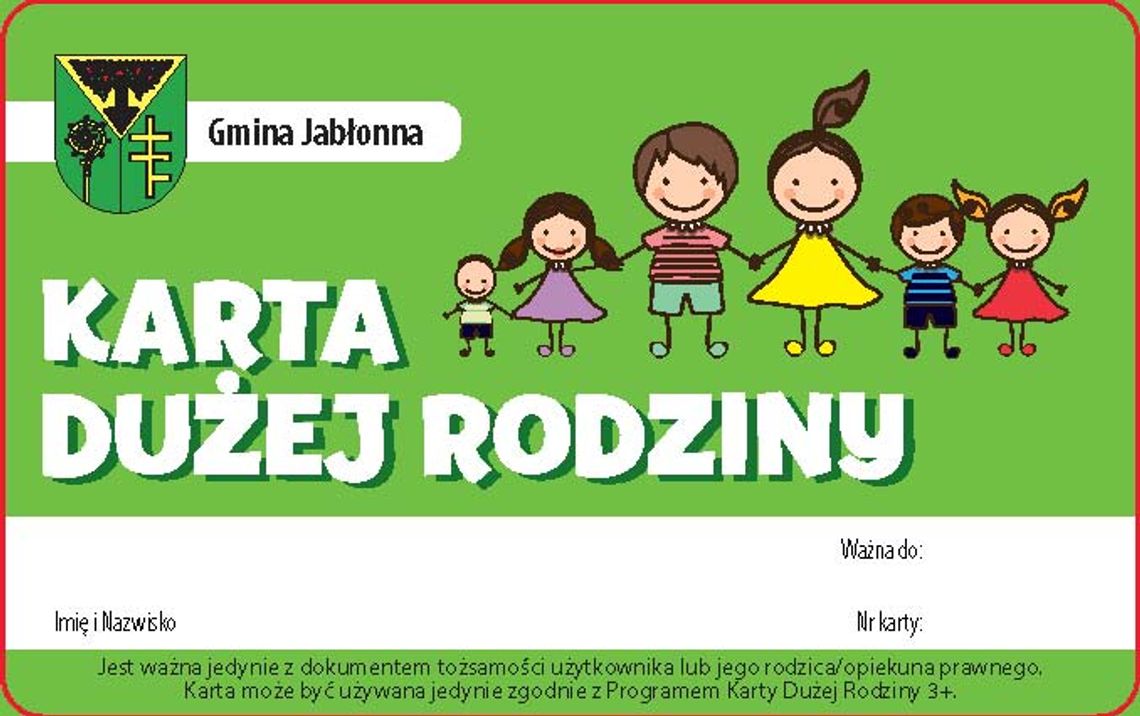 JABŁONNA. Złóż wniosek o przedłużenie Karty! JABŁONNA. Złóż wniosek o przedłużenie Karty!