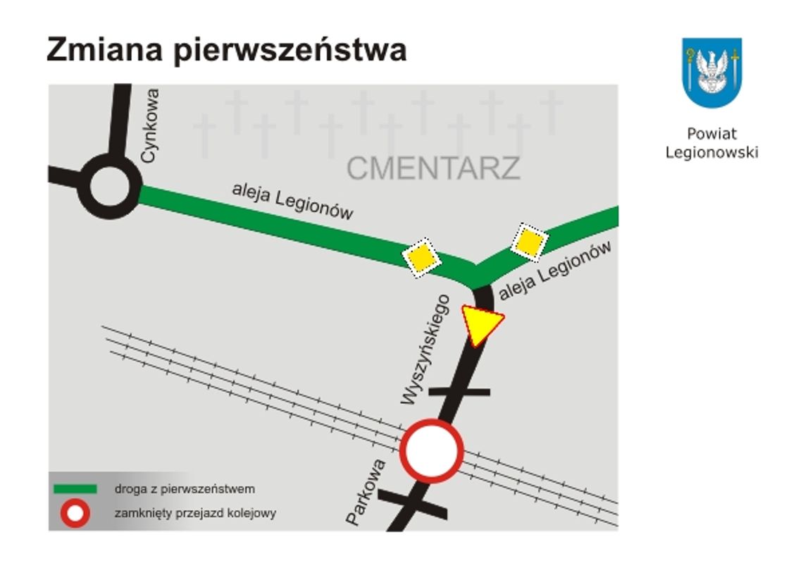 KOMUNIKACJA. Zmiana pierwszeństwa przy cmentarzu KOMUNIKACJA. Zmiana pierwszeństwa przy cmentarzu