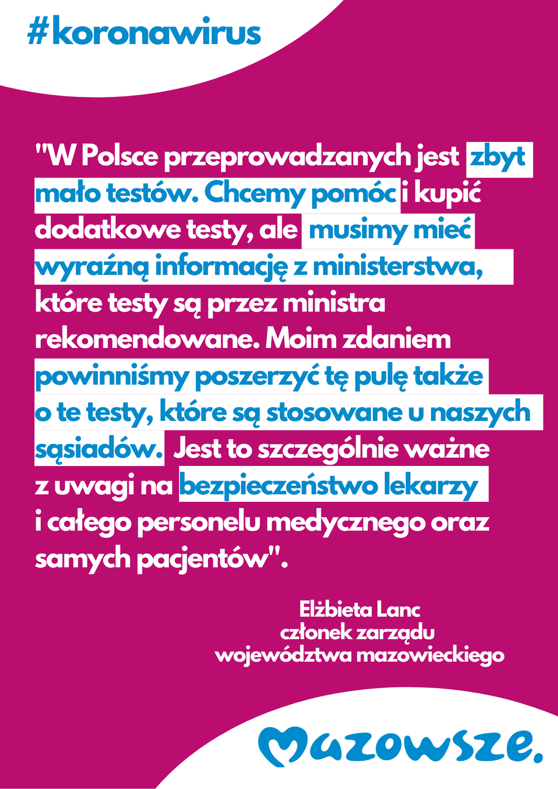 #koronawirus: Marszałek apeluje – dopuśćmy do użytku więcej testów #koronawirus: Marszałek apeluje – dopuśćmy do użytku więcej testów